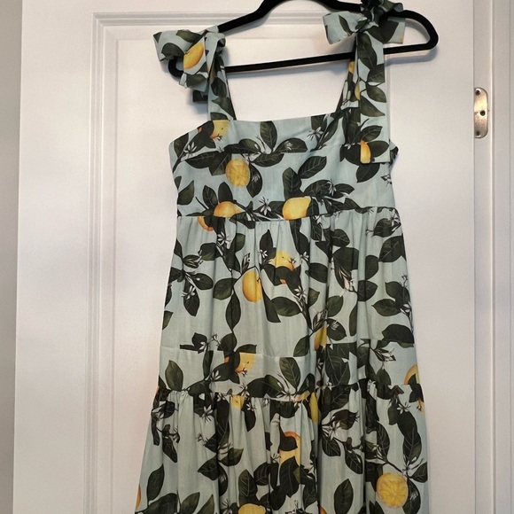 MINTY LEMON PRINTED TIE-STRAP MAXI DRESS - Picture 3 of 8